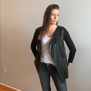Zara black faux leather cardigan / jacket